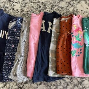 Lot of 9 Girl's Tops- Size 5T